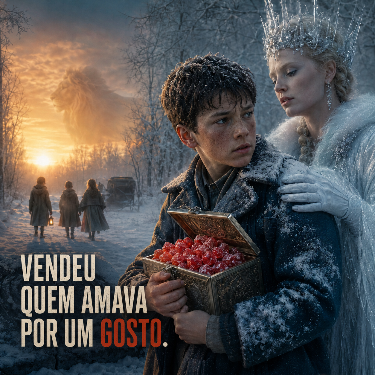 Capa de As Crônicas de Nárnia: O Leão, a Feiticeira e o Guarda-Roupa